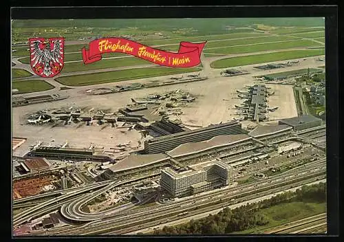 AK Frankfurt a/M, Flughafen aus der Vogelschau