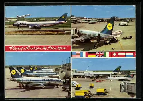 AK Frankfurt / Main, Flugzeuge der Lufthansa & BOAC auf dem Flughafen
