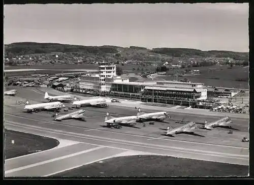 AK Zürich, Airport vom Flugzeug aus
