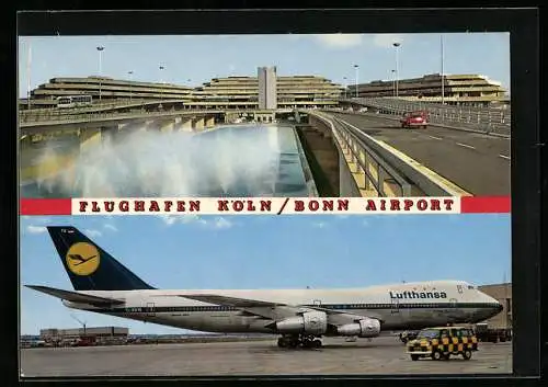 AK Köln / Bonn, Flughafen / Airport, Flugzeug der Lufthansa
