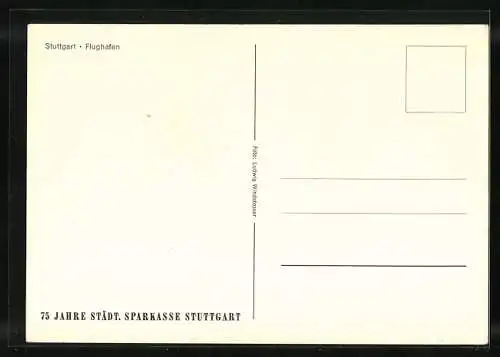 AK Stuttgart, 75 Jahre Städtische Sparkasse, Flughafen am Abend