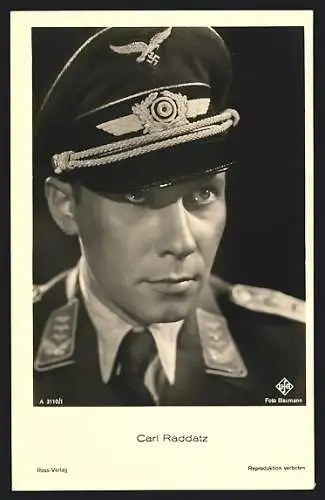 AK Schauspieler Carl Raddatz als Kampfflieger der Luftwaffe