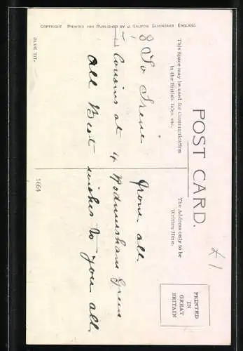 AK Meise auf blühendem Ast