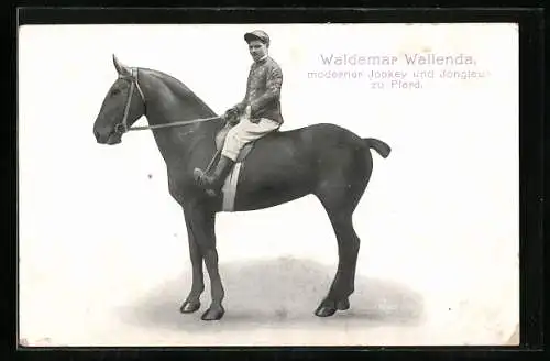 AK Waldemar Wallenda, moderner Jockey und Jongleur zu Pferd