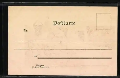 Lithographie Rothenburg o. T., Spitalgasse von der Stadtmauer gesehen