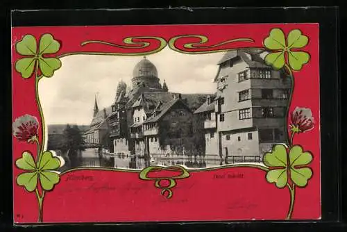 AK Nürnberg, Blick auf Insel Schütt mit Synagoge