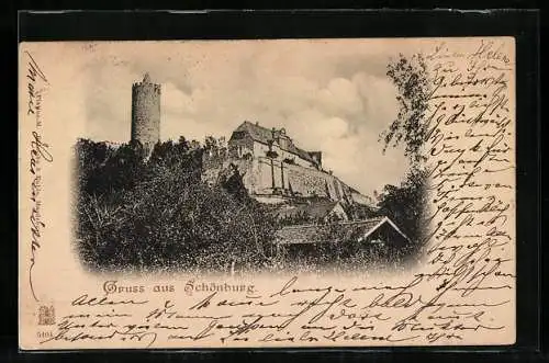AK Schönburg / Saale, Teilansicht mit Festung