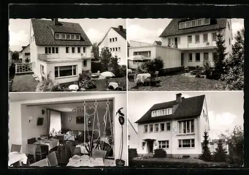 AK Bad Salzuflen, Vier Ansichten vom Kurheim Minge