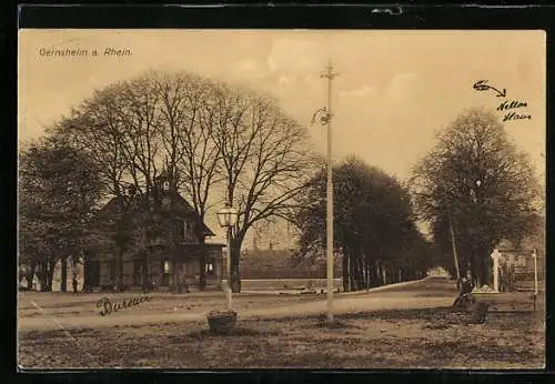 AK Gernsheim a. Rhein, Ortspartie mit altem Kapelle