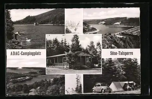 AK Osterode, Söse-Talsperre, ADAC Campingplatz, Seeblick, VW Käfer