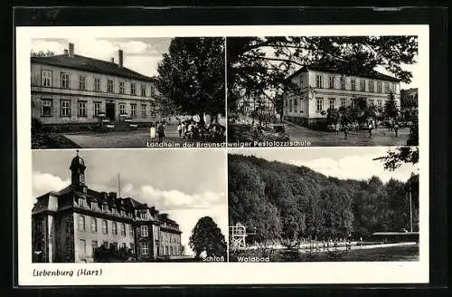 AK Liebenburg /Harz, Schloss, Landheim der Braunschweiger Pestalozzi-Schule