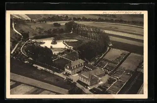 AK Schmie, Evang. Jugendhaus vom Flugzeug aus