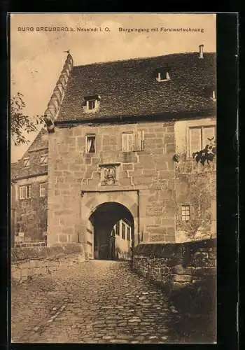 AK Neustadt /Odenwald, Burg Breuberg, Burgeingang mit Forstwartwohnung