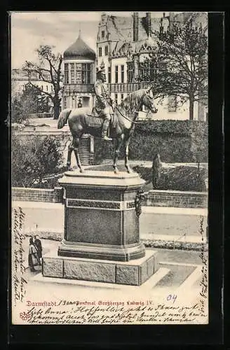 AK Darmstadt, Denkmal des Grossherzogs Ludwig IV.