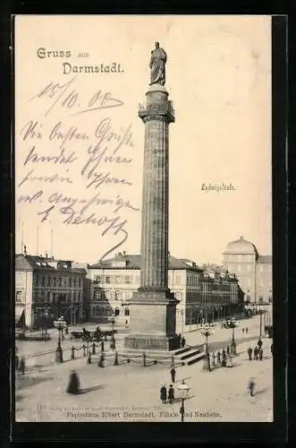 AK Darmstadt, Blick auf die Ludwigsäule