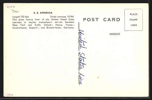 AK Dampfer S.S. America