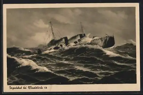 AK Torpedoboot bei Windstärke 12
