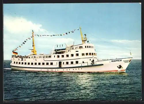 AK Passagierschiff MS Wappen der Seetouristik Travemünde in Fahrt