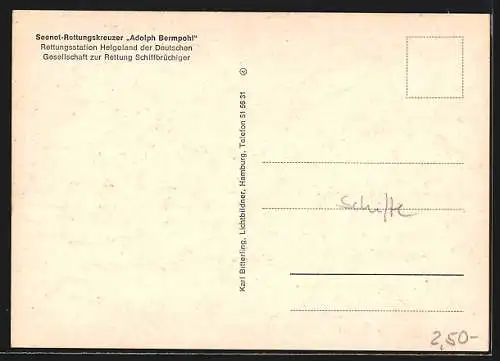 AK Seenotkreuzer Adolph Bermpohl in voller Fahrt