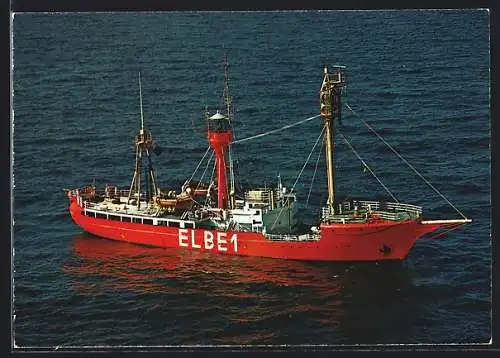 AK Feuerschiff Elbe 1 vor der Elbmündung
