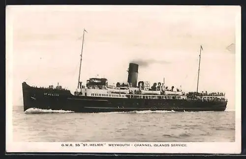AK Passagierschiff SS St. Helier auf See