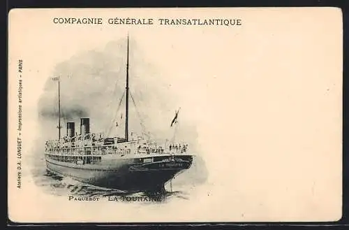 AK Paquebot La Touraine, Compagnie Generale Transatlantique