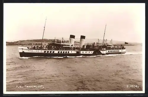 AK Passagierschiff PS Waverley in voller Fahrt