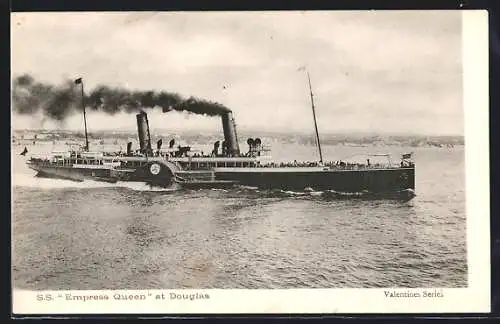 AK Douglas, Passagierschiff SS Empress Queen unter Volldampf