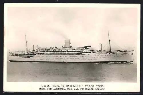 AK P. & O. RMS Strathmore, India and Australia Mail and Passenger Service