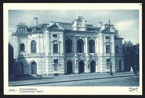 AK Riga, Blick auf das Schauspielhaus