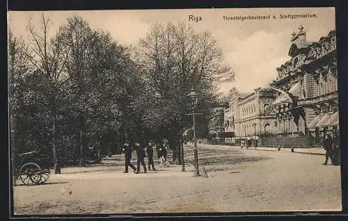 AK Riga, Thronfolgerboulevard und Stadtgymnasium