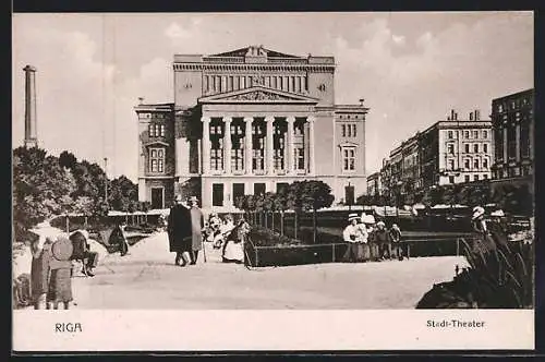 AK Riga, Stadttheater mit Anlagen