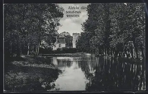 AK Wenden, Schloss-Park mit Teich
