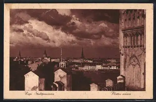AK Riga, Teilansicht aus der Vogelschau
