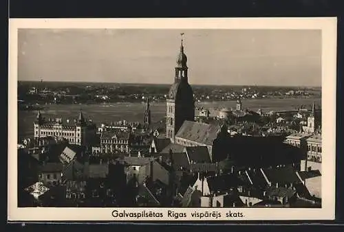 AK Riga, Ortsansicht aus der Vogelschau