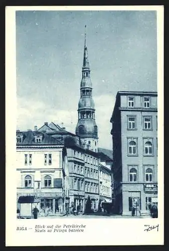 AK Riga, Skats uz Petera baznicu, Blick auf d. Petrikirche