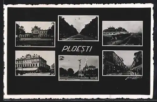 AK Ploesti, Gara de Sud, Strada Lipscani, Bulevardul Independentei, eu Monumental Vanatorilor