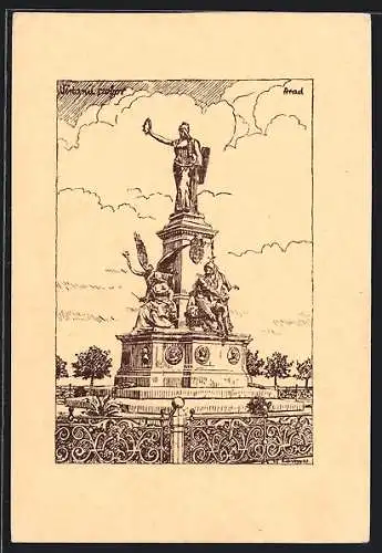 Künstler-AK Arad, Ansicht vom Denkmal