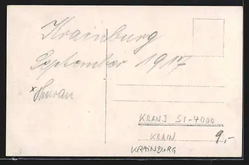 AK Krainburg, Ortsansicht mit Brücke