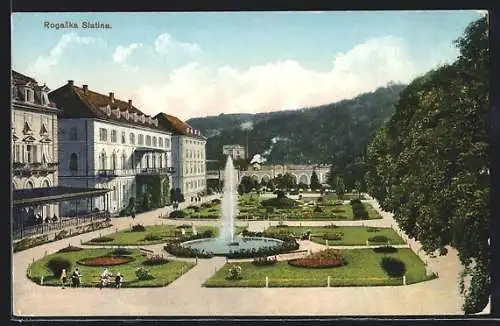 AK Rogaska Slatina, Fontaine im Garten