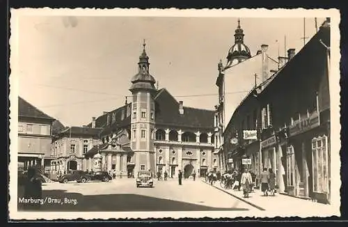 AK Marburg / Drau, Strassenpartie an der Burg