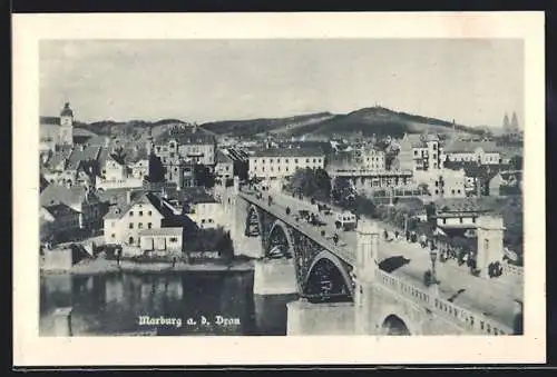 AK Maribor / Marburg, Ortsansicht mit Flussbrücke