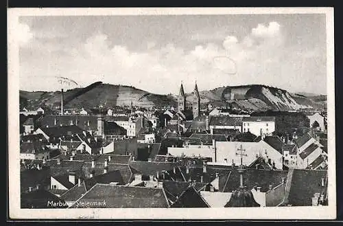 AK Marburg /Steiermark, Blick über die Dächer