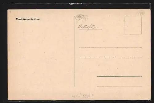 AK Marburg a. d. Drau, Stadtansicht aus der Vogelschau