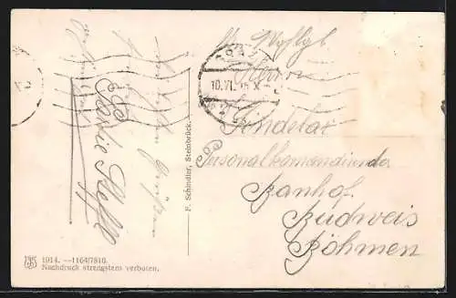 AK Steinbrück, Ortsansicht mit Bergen