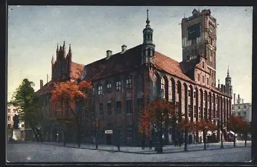 AK Thorn / Torun, Strassenpartie am Rathaus