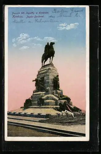 AK Krakau-Krakow, Pomnik Wl. Jagielly, Jagelo-Denkmal