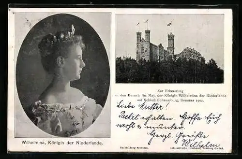 AK Balduinstein, Schloss Schaumburg und Wilhelmina, Königin der Niederlande