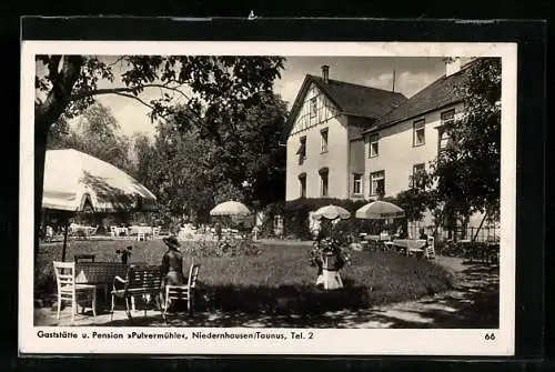 AK Niedernhausen /Taunus, Gaststätte und Pension Pulvermühle