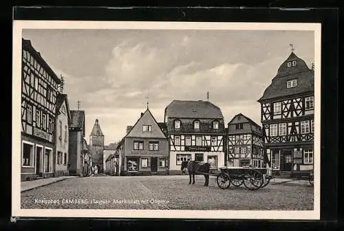 AK Camberg /Taunus, Markplatz mit Obertor